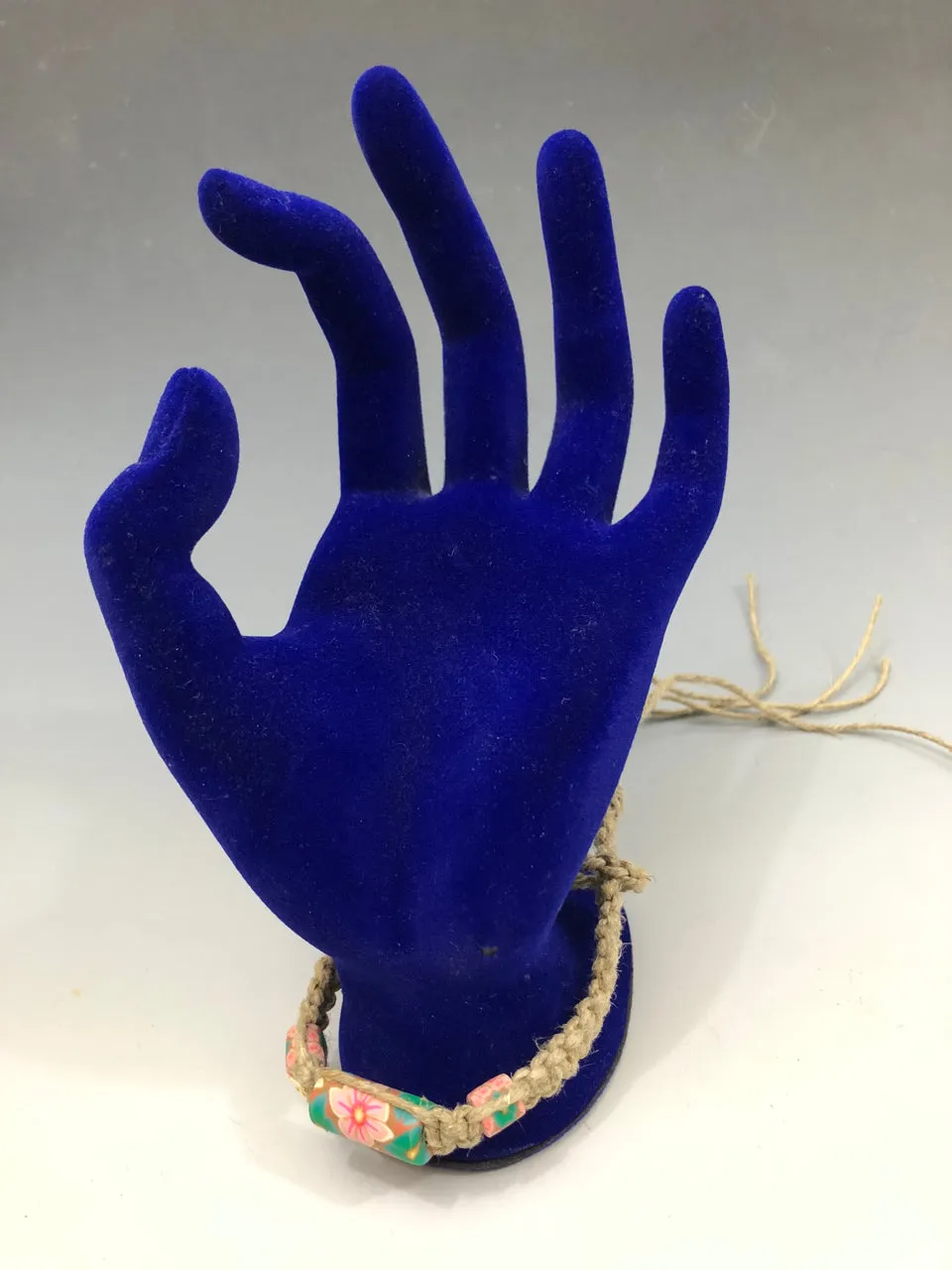 90s Hemp & Clay Bracelet (Flower Design)