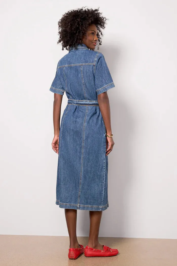 Alma Denim  Midi Dress