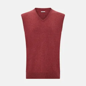 Antique Pink Cashmere V-Neck Vest