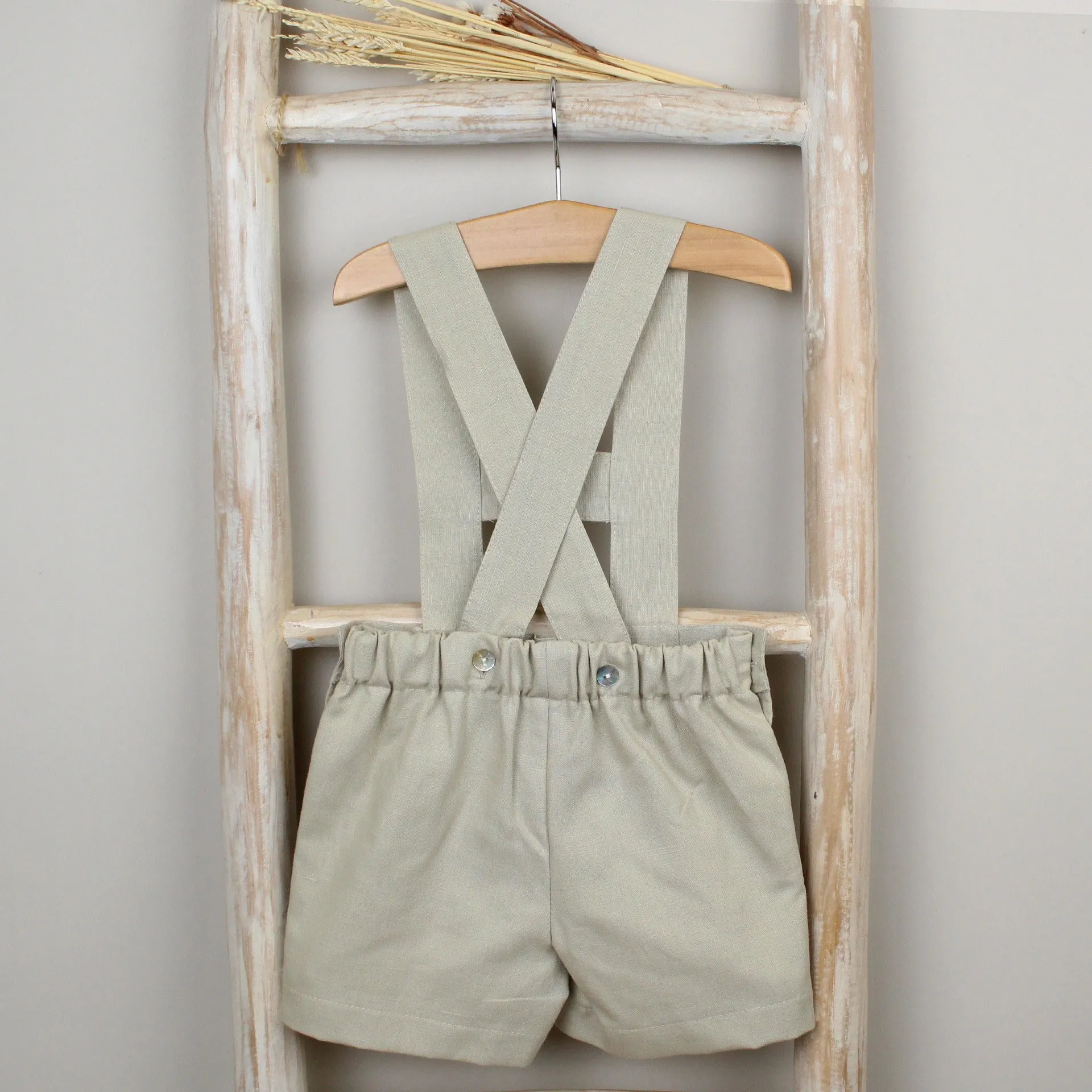 Beige Shorts with Straps