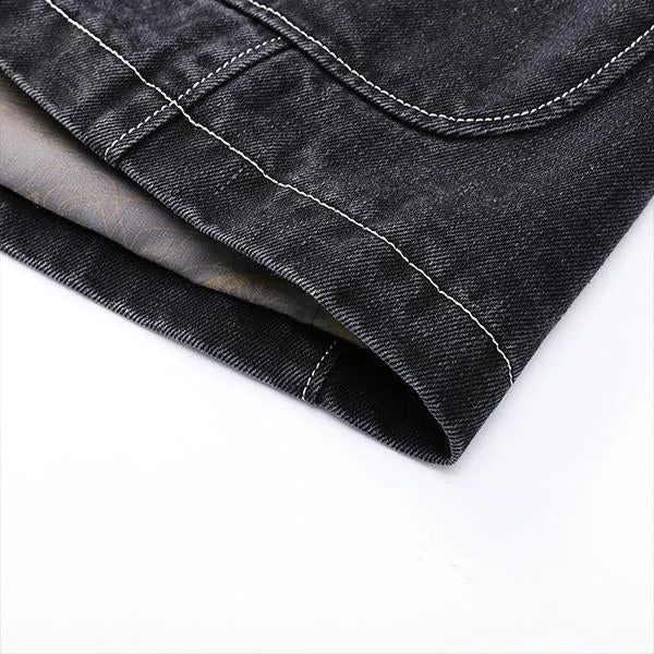 Blazer en jean vintage slim décontracté