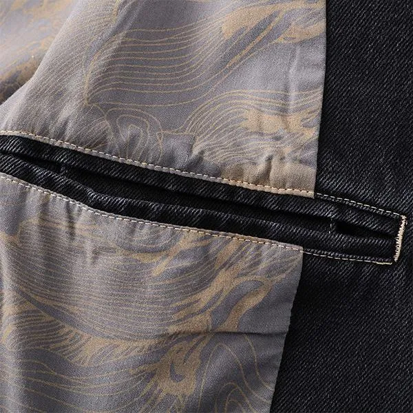 Blazer en jean vintage slim décontracté