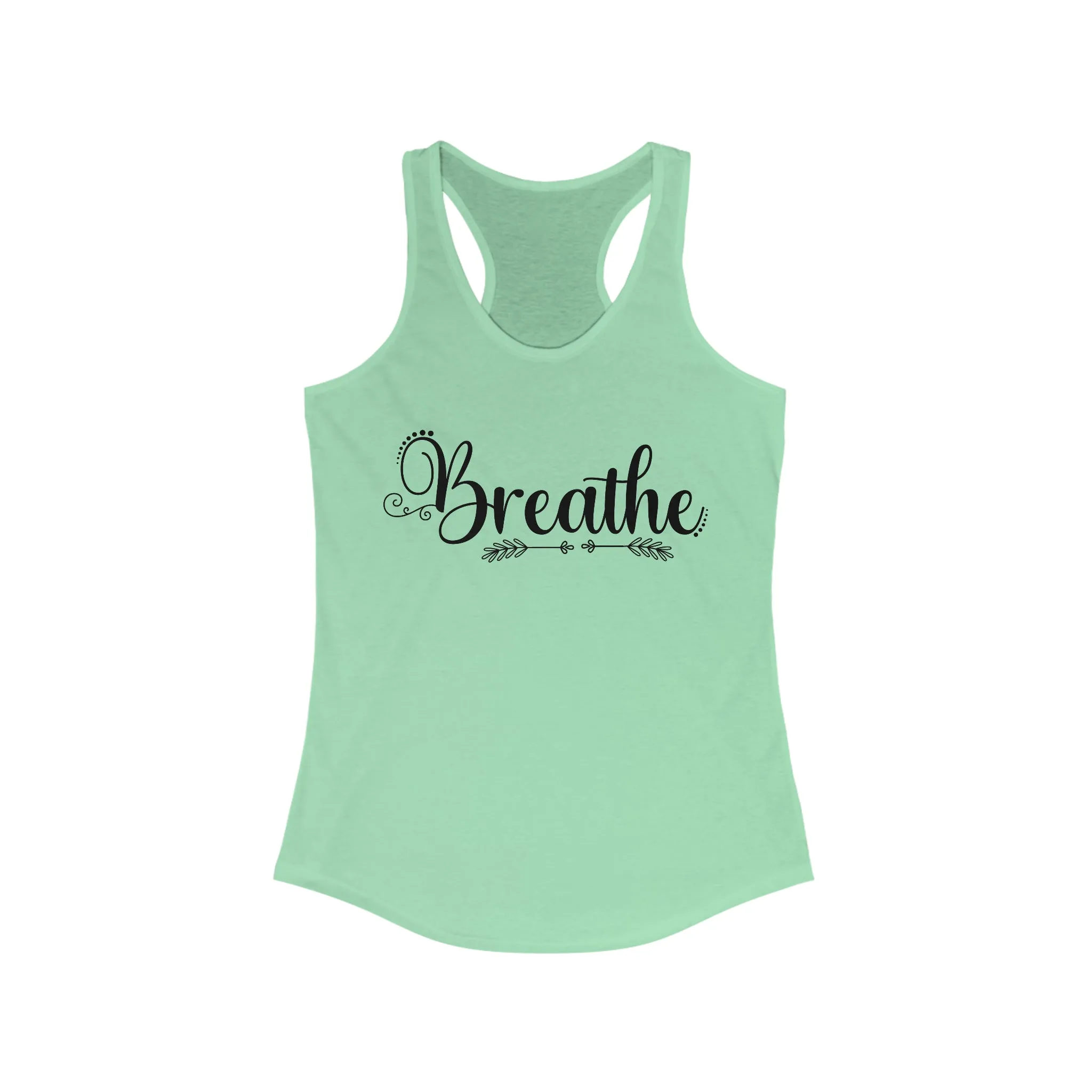 Breathe Yoga Lover Meditation Shirt | Yoga Meditation Gift | Women's Ideal Racerback Tank Top