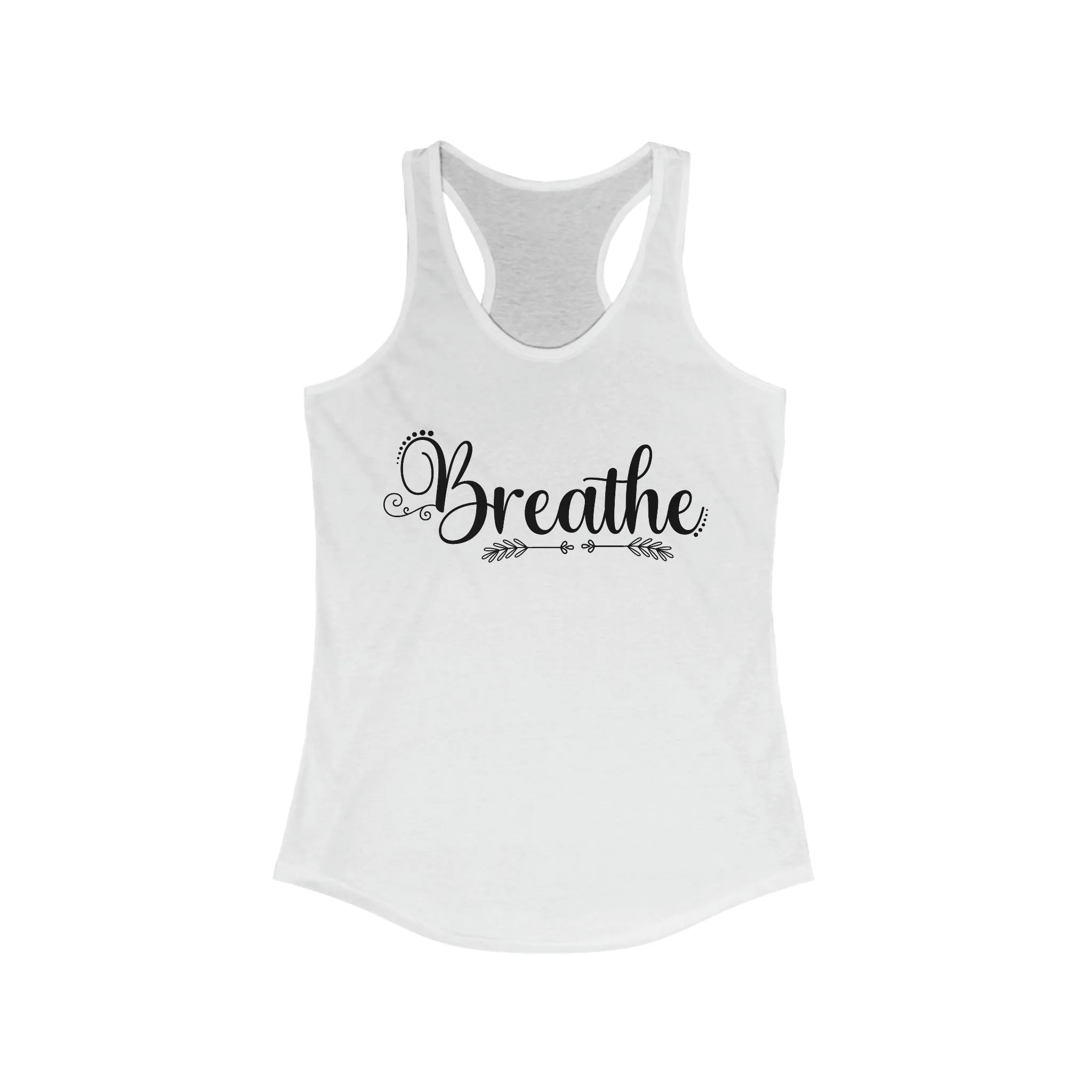 Breathe Yoga Lover Meditation Shirt | Yoga Meditation Gift | Women's Ideal Racerback Tank Top