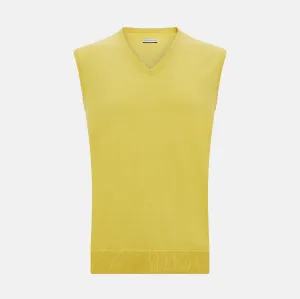 Canary Yellow Cashmere V-Neck Vest