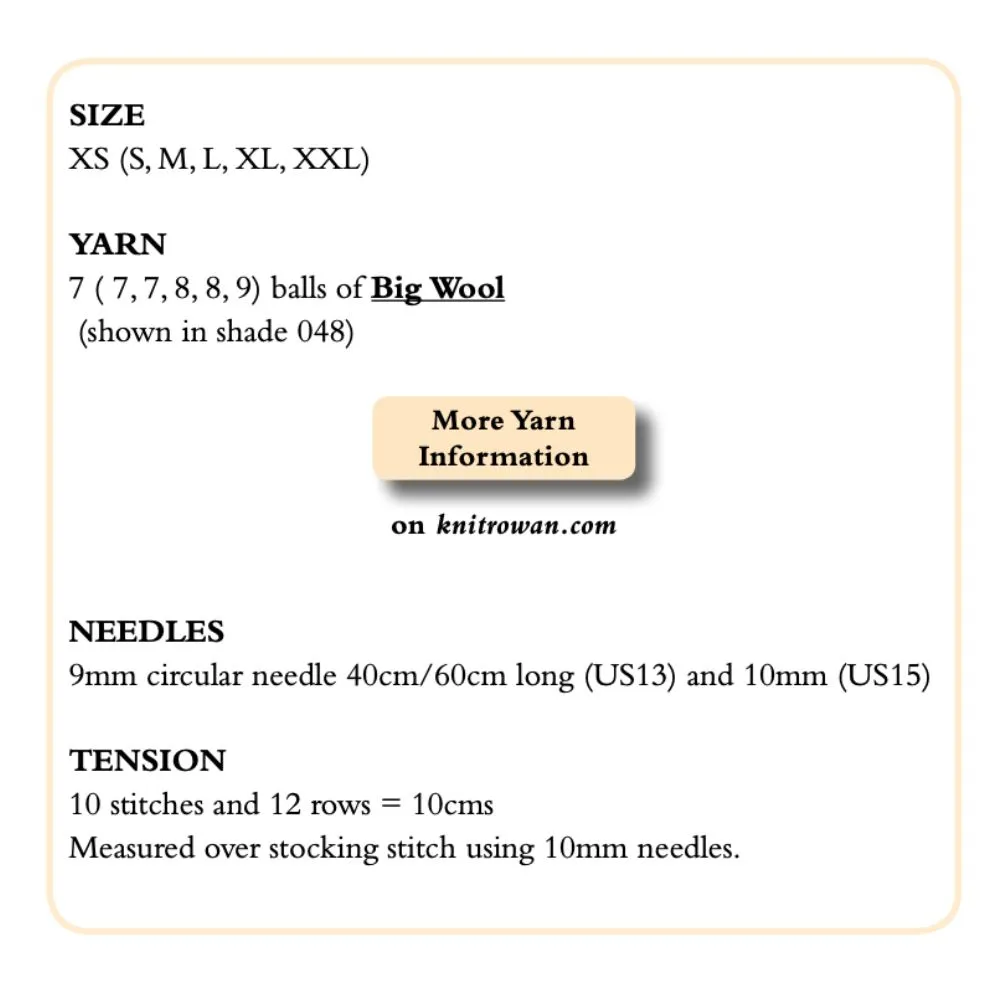 Cara Big Wool Raglan Sleeve Jumper Knitting Pattern
