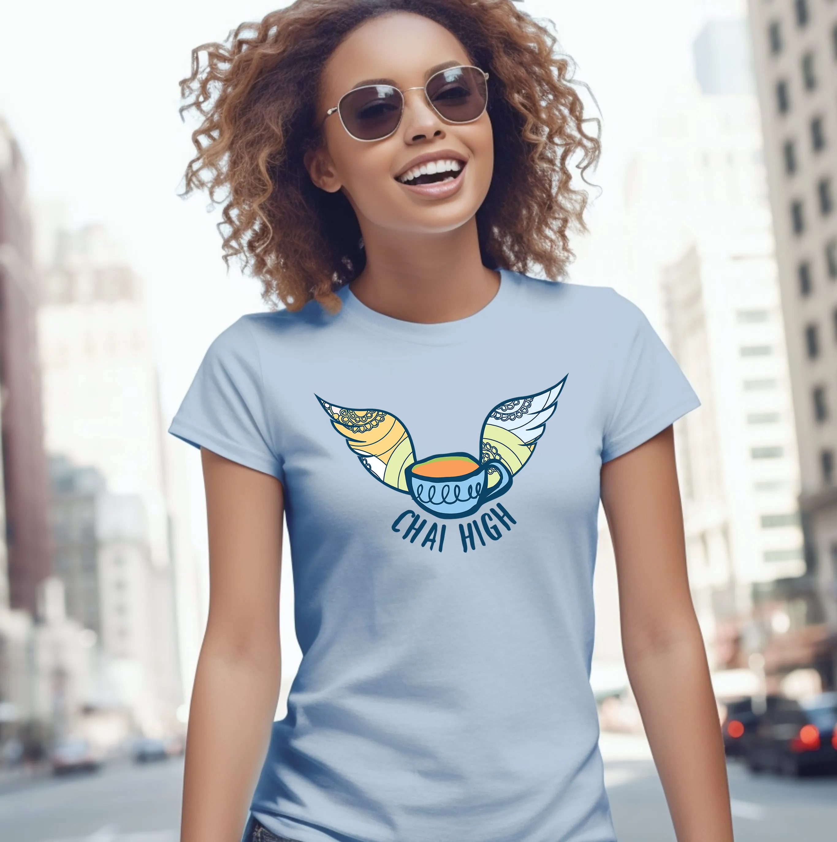 Chai High Chai Tea Shirt | Chai Tea Lover Shirt |  Tea Lover Gift | Women's Slim-fit Soft Style T-shirt