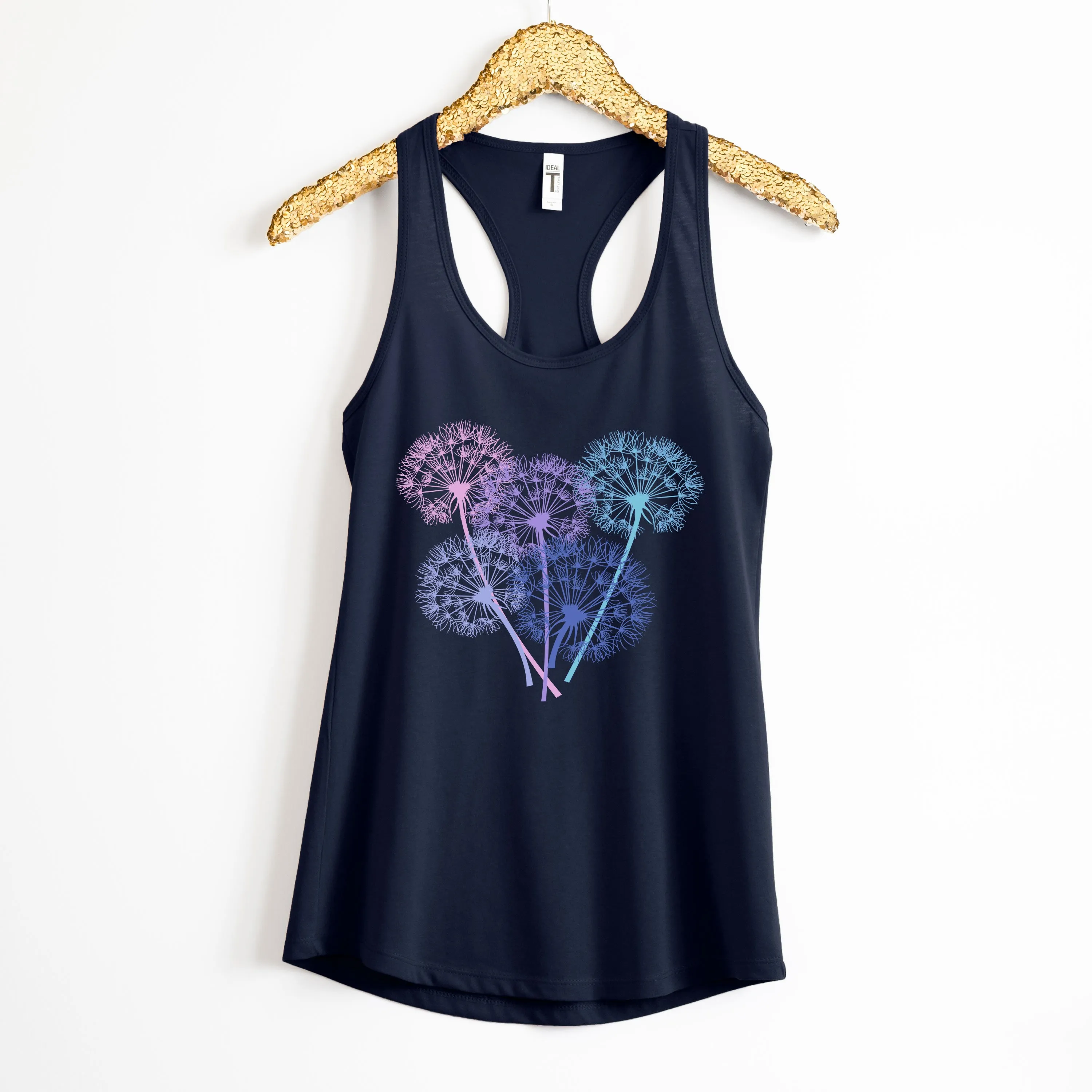 Dandelion Seeds Garden Aesthetic Shirt | Plant Lover Gift | Women's Ideal Racerback Tank