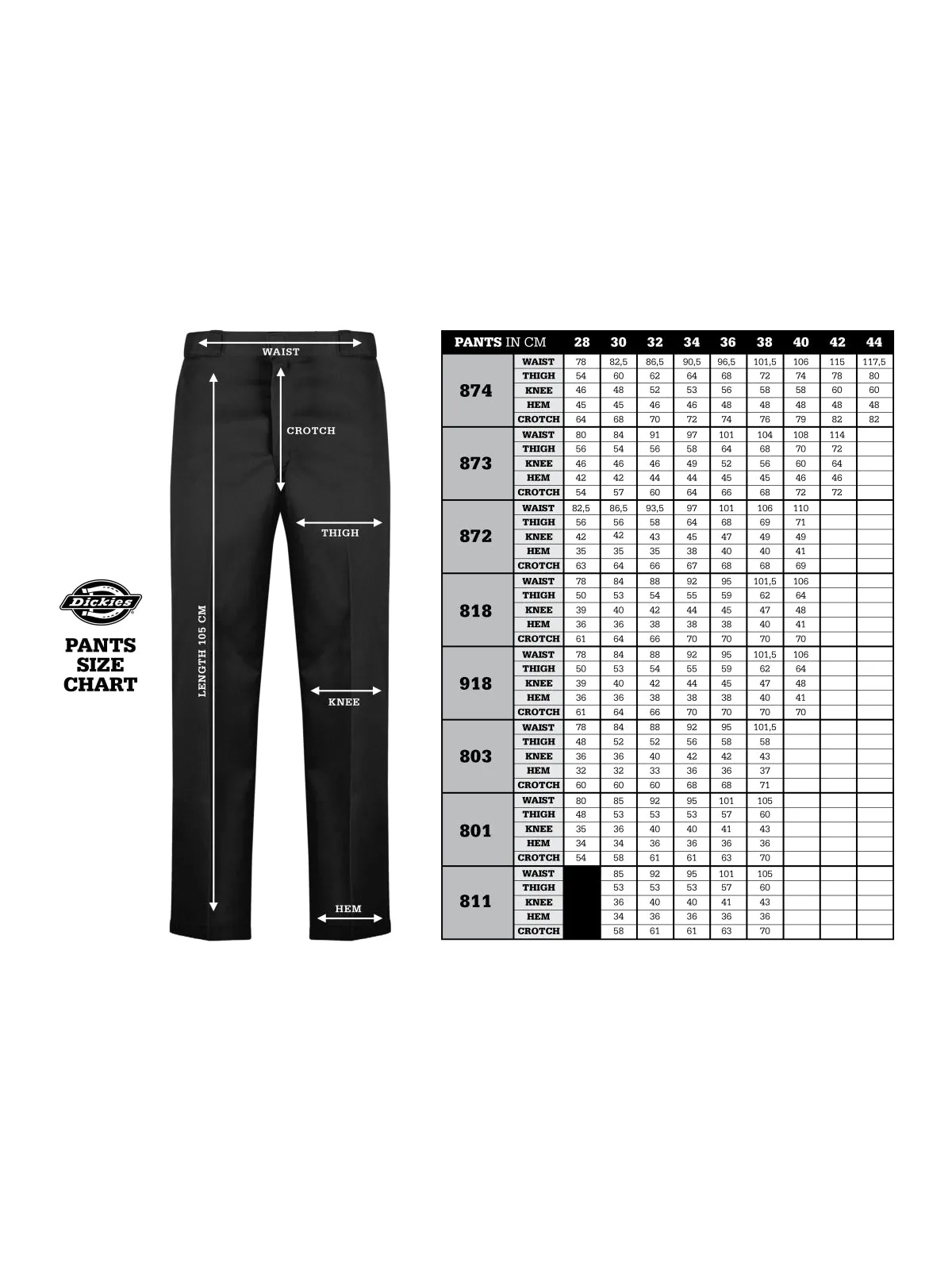 Dickies WP 818 Slim Fit Black