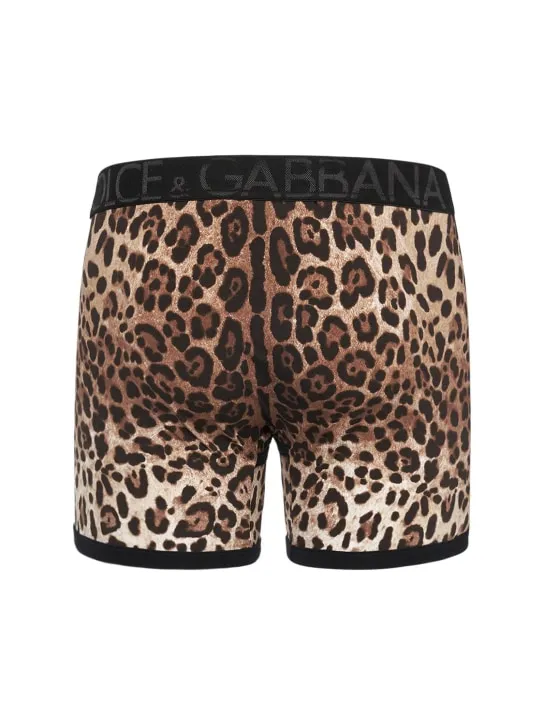 Dolce&amp;Gabbana   Animalier logo cotton boxer briefs 