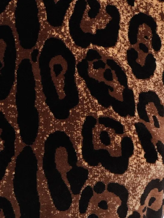 Dolce&amp;Gabbana   Leopard print chenille crop top 