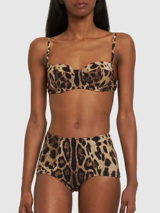 Dolce&amp;Gabbana   Lycra printed bralette bikini top 