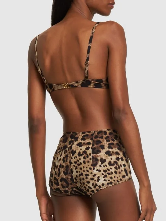 Dolce&amp;Gabbana   Lycra printed bralette bikini top 