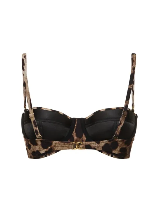 Dolce&amp;Gabbana   Lycra printed bralette bikini top 