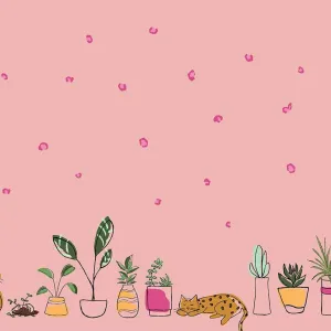 Double Border Leafy Keen Pink