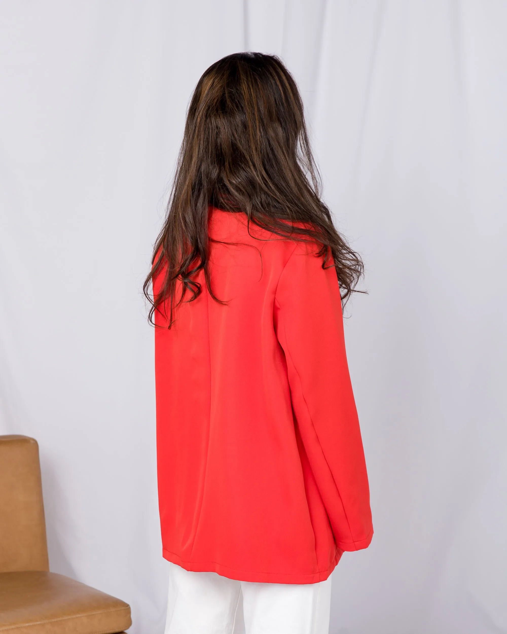 Double Breatsed Fringe trim Blazer 2689 - بليزر