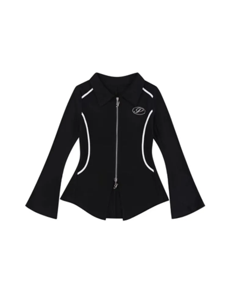 Double zipper top waist slim fit coat【s0000004072】