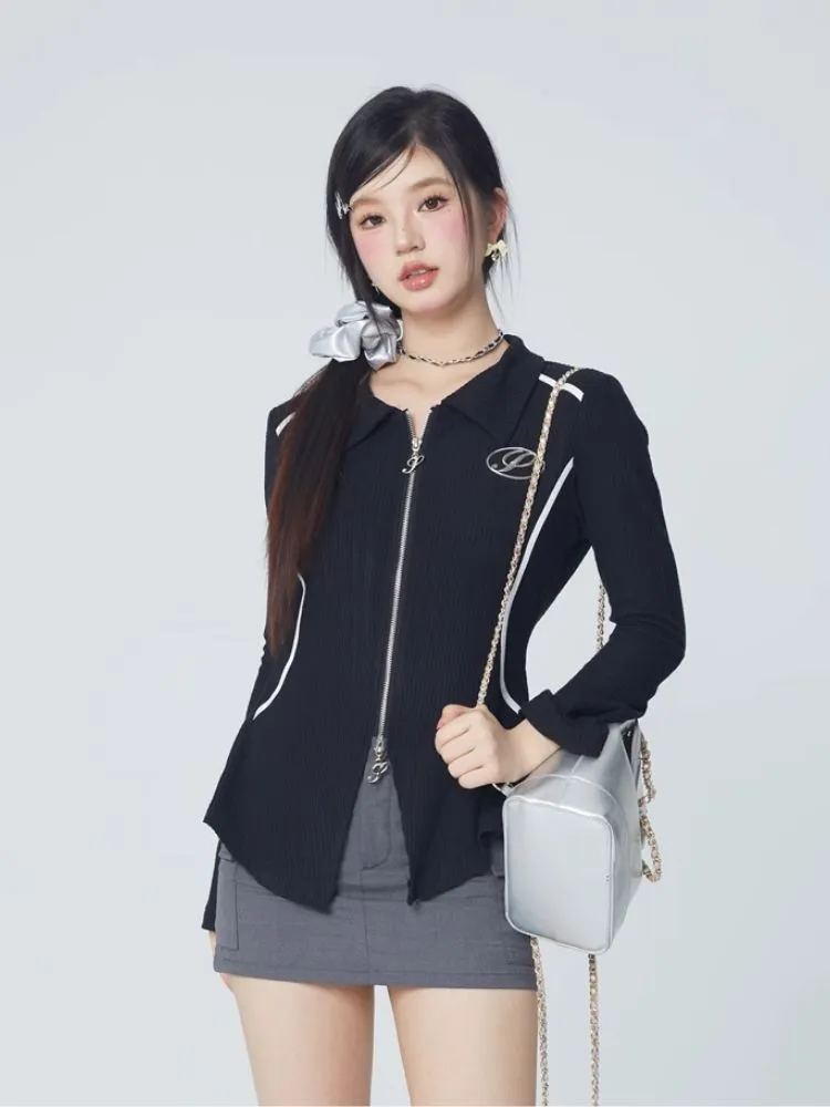 Double zipper top waist slim fit coat【s0000004072】