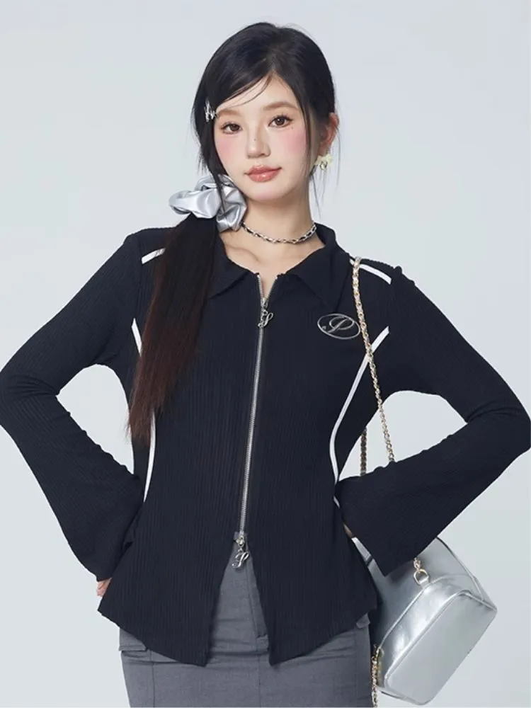 Double zipper top waist slim fit coat【s0000004072】