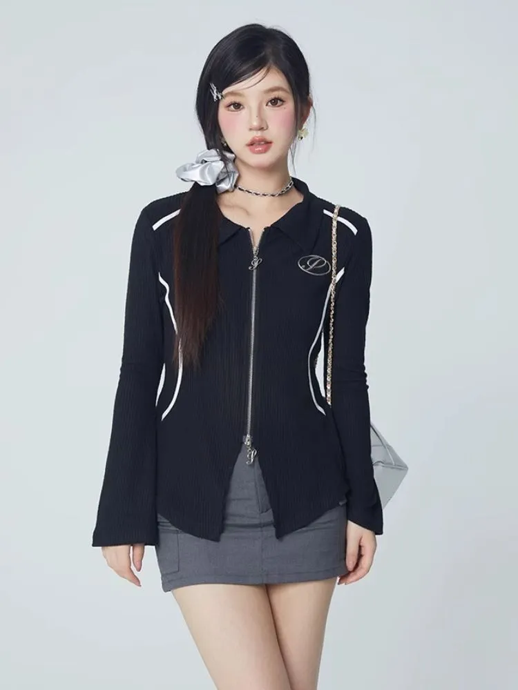 Double zipper top waist slim fit coat【s0000004072】