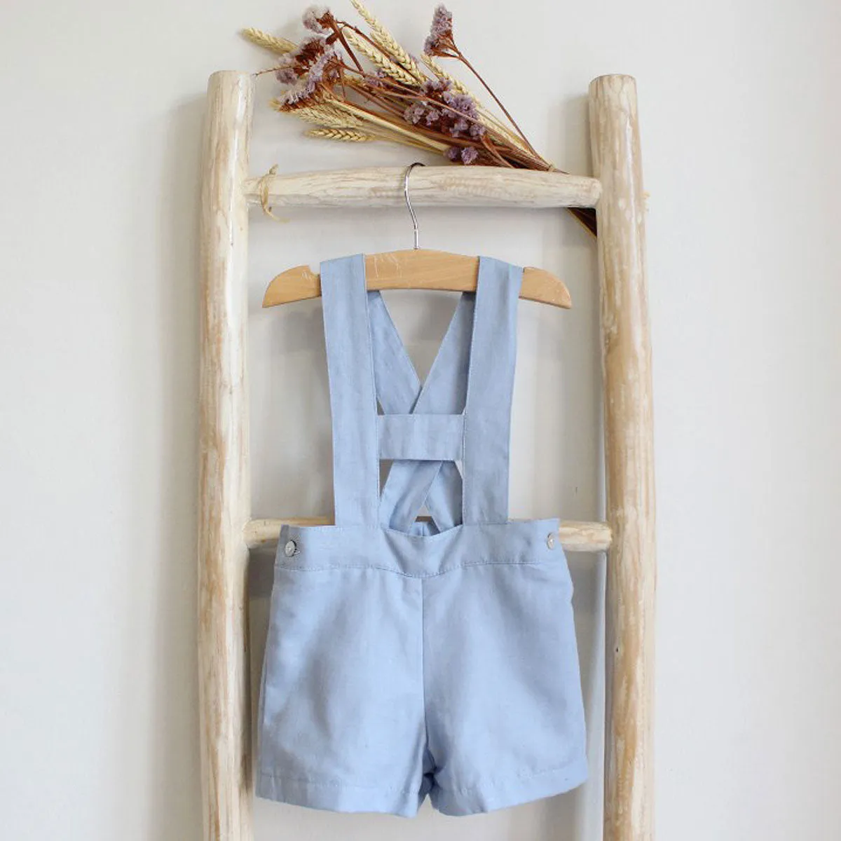 Dusty Blue Shorts with Straps