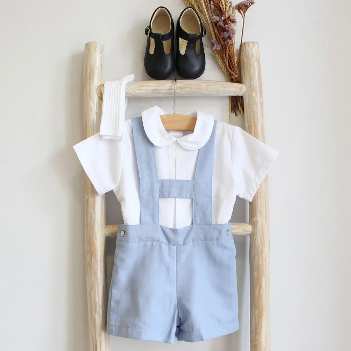Dusty Blue Shorts with Straps