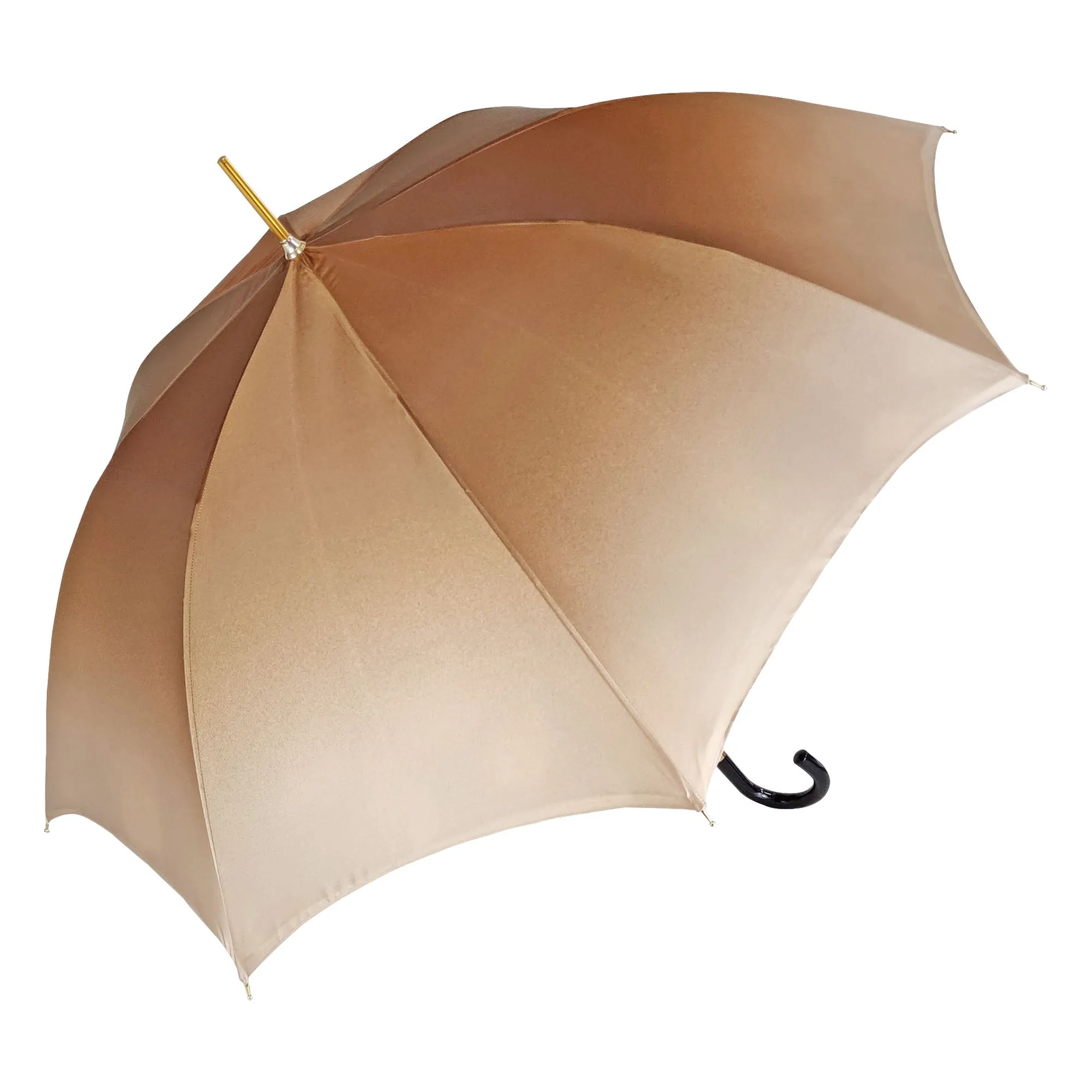 Elegant ladies umbrella with black and brown flowered design
