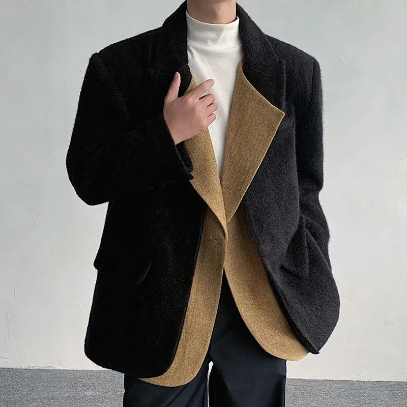 Fake Two-Piece Solid Blazer