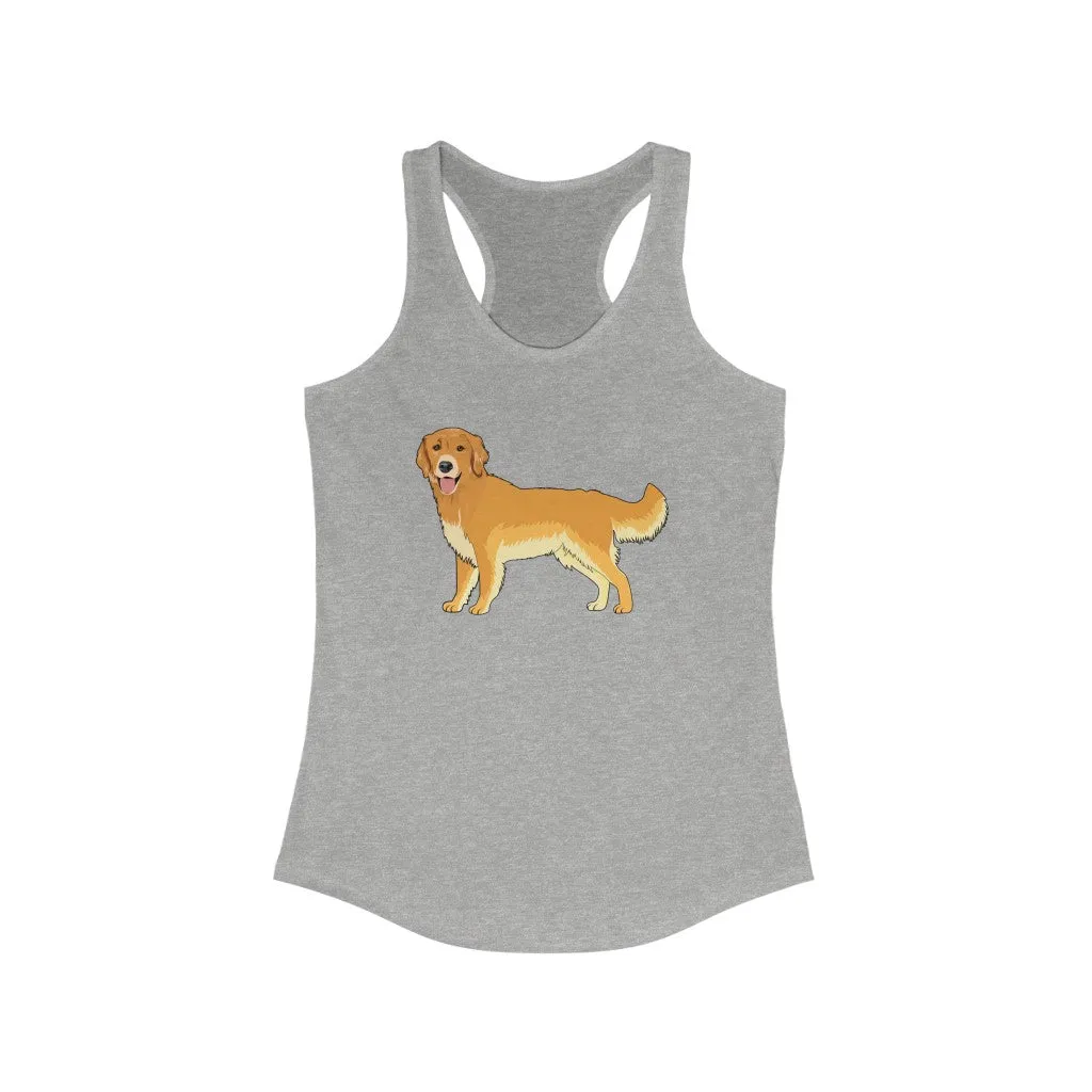 Golden Retriever Women's Ideal Racerback Tank, S - 2XL, Slim Fit, Soft Cotton/Polyester, Extra Light Fabric, FREE Shipping, Made in USA!!