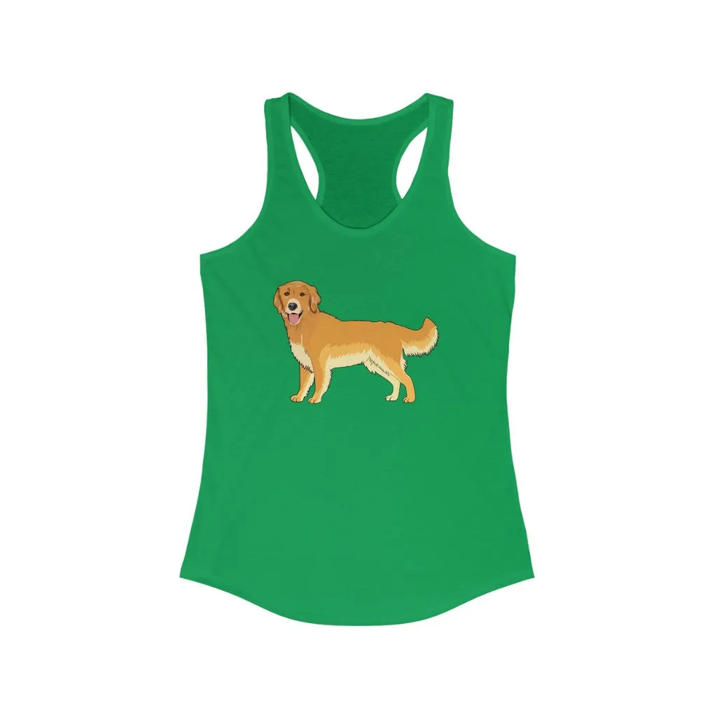 Golden Retriever Women's Ideal Racerback Tank, S - 2XL, Slim Fit, Soft Cotton/Polyester, Extra Light Fabric, FREE Shipping, Made in USA!!