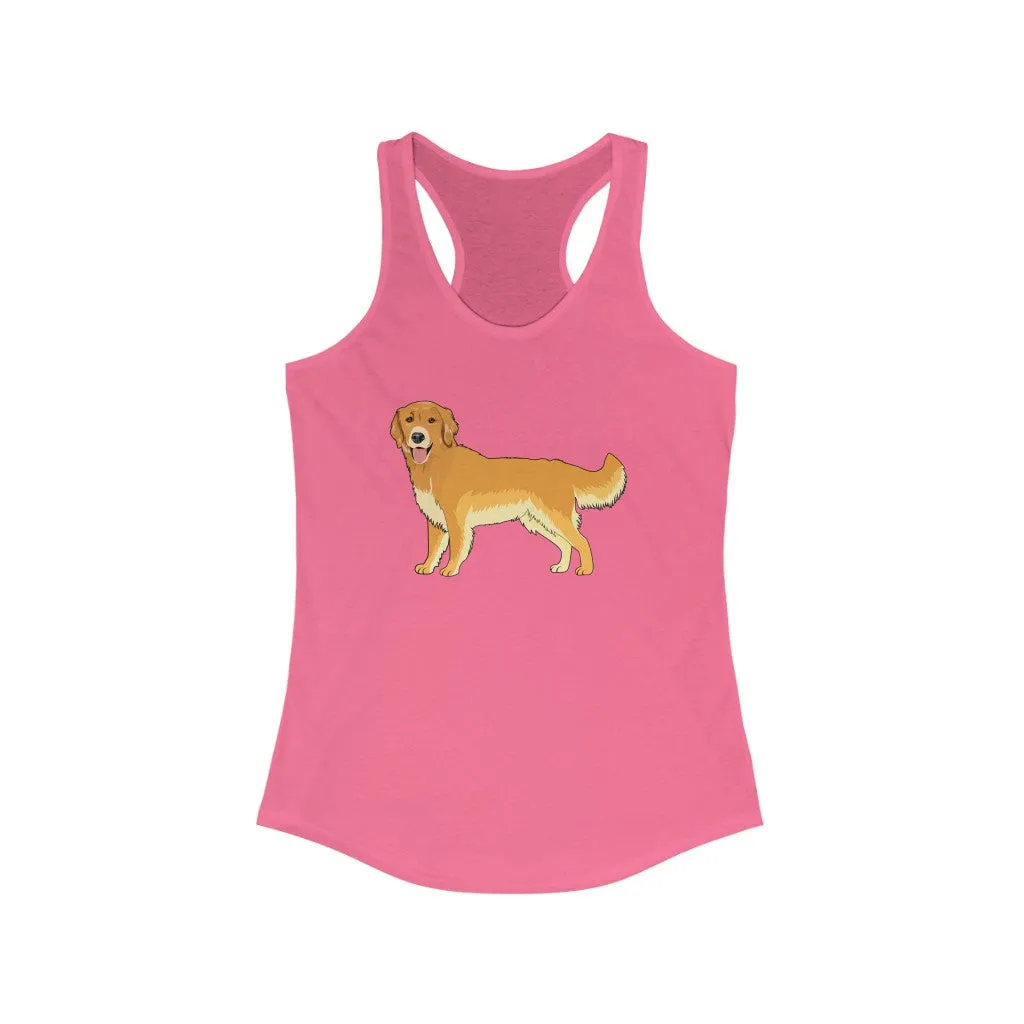 Golden Retriever Women's Ideal Racerback Tank, S - 2XL, Slim Fit, Soft Cotton/Polyester, Extra Light Fabric, FREE Shipping, Made in USA!!