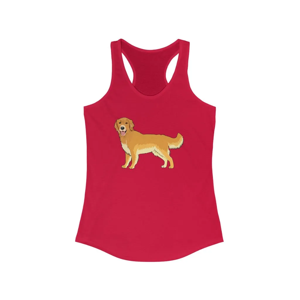 Golden Retriever Women's Ideal Racerback Tank, S - 2XL, Slim Fit, Soft Cotton/Polyester, Extra Light Fabric, FREE Shipping, Made in USA!!
