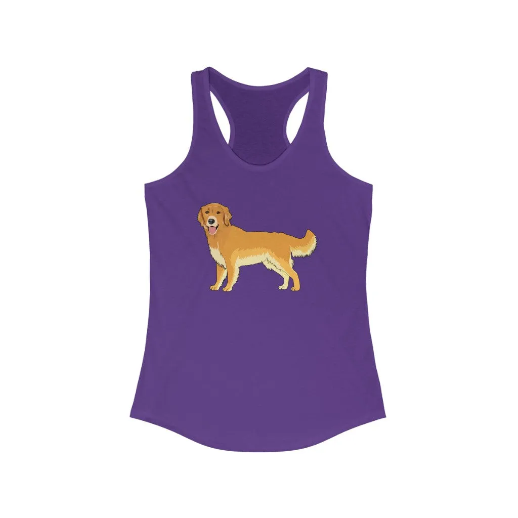 Golden Retriever Women's Ideal Racerback Tank, S - 2XL, Slim Fit, Soft Cotton/Polyester, Extra Light Fabric, FREE Shipping, Made in USA!!