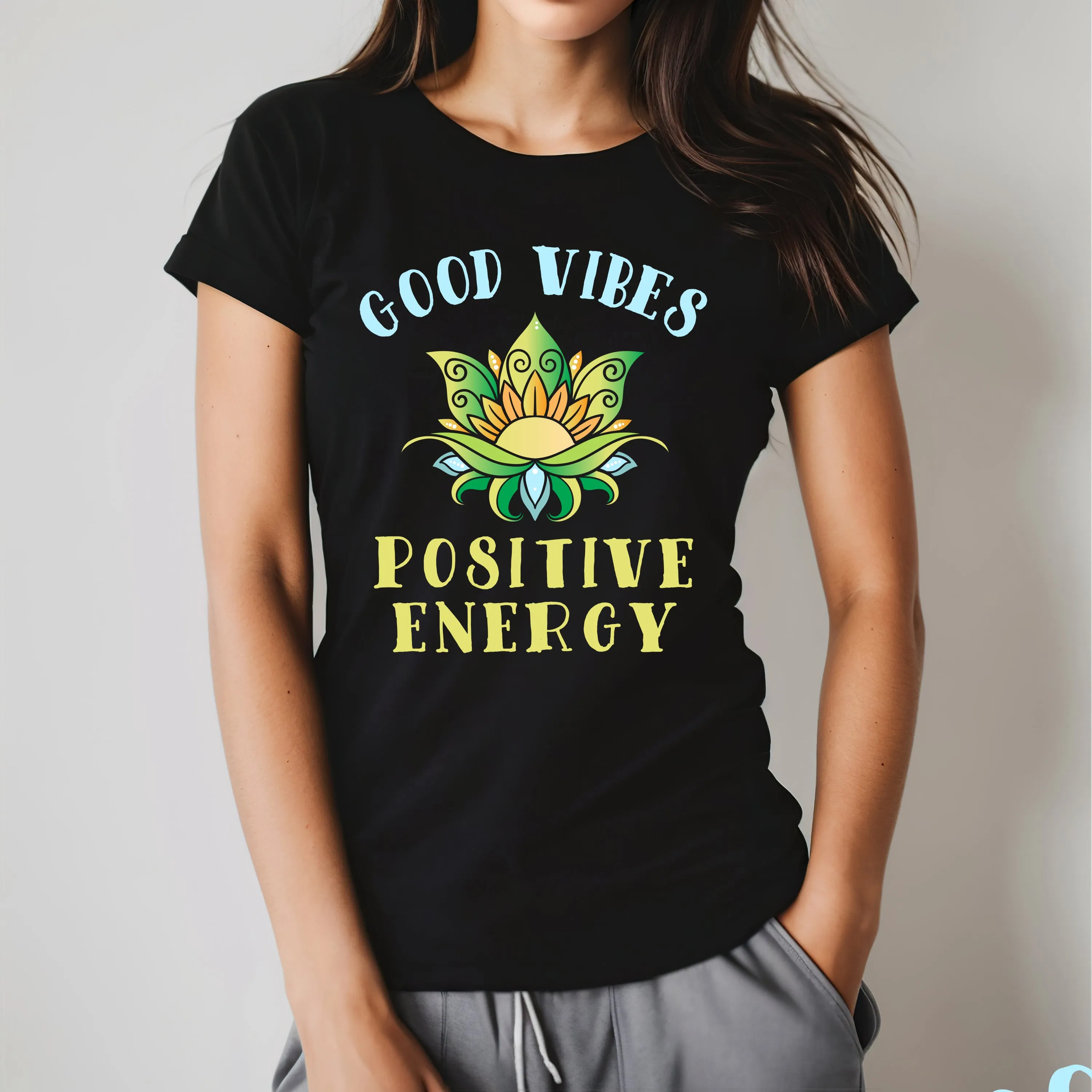 Good Vibes Positive Energy Yoga Shirt | Yoga Lover Gift | Women's Softstyle Tee