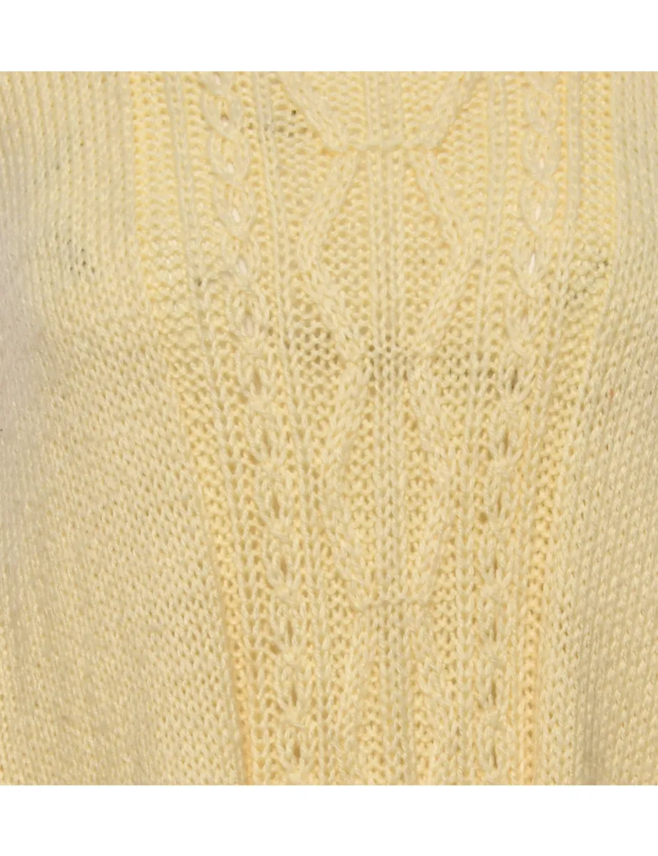 Hand Knitted Cream Jumper - L