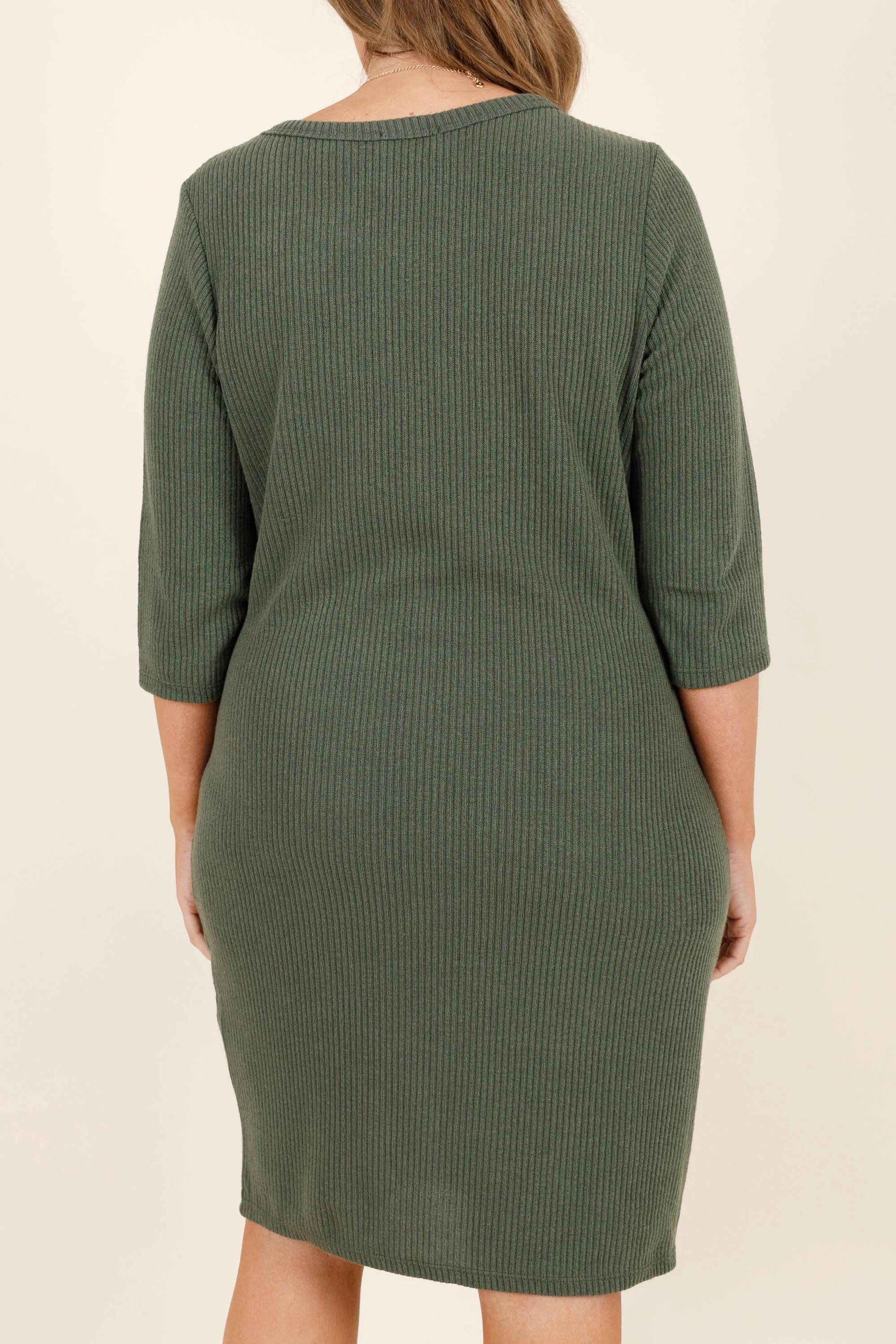 Happiness Is Contagious Dress, Hunter Green