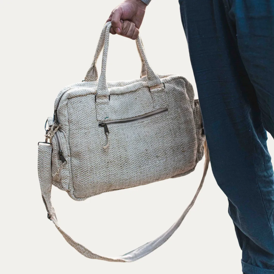 Hemp Laptop Briefcase Bag - Natural Hemp