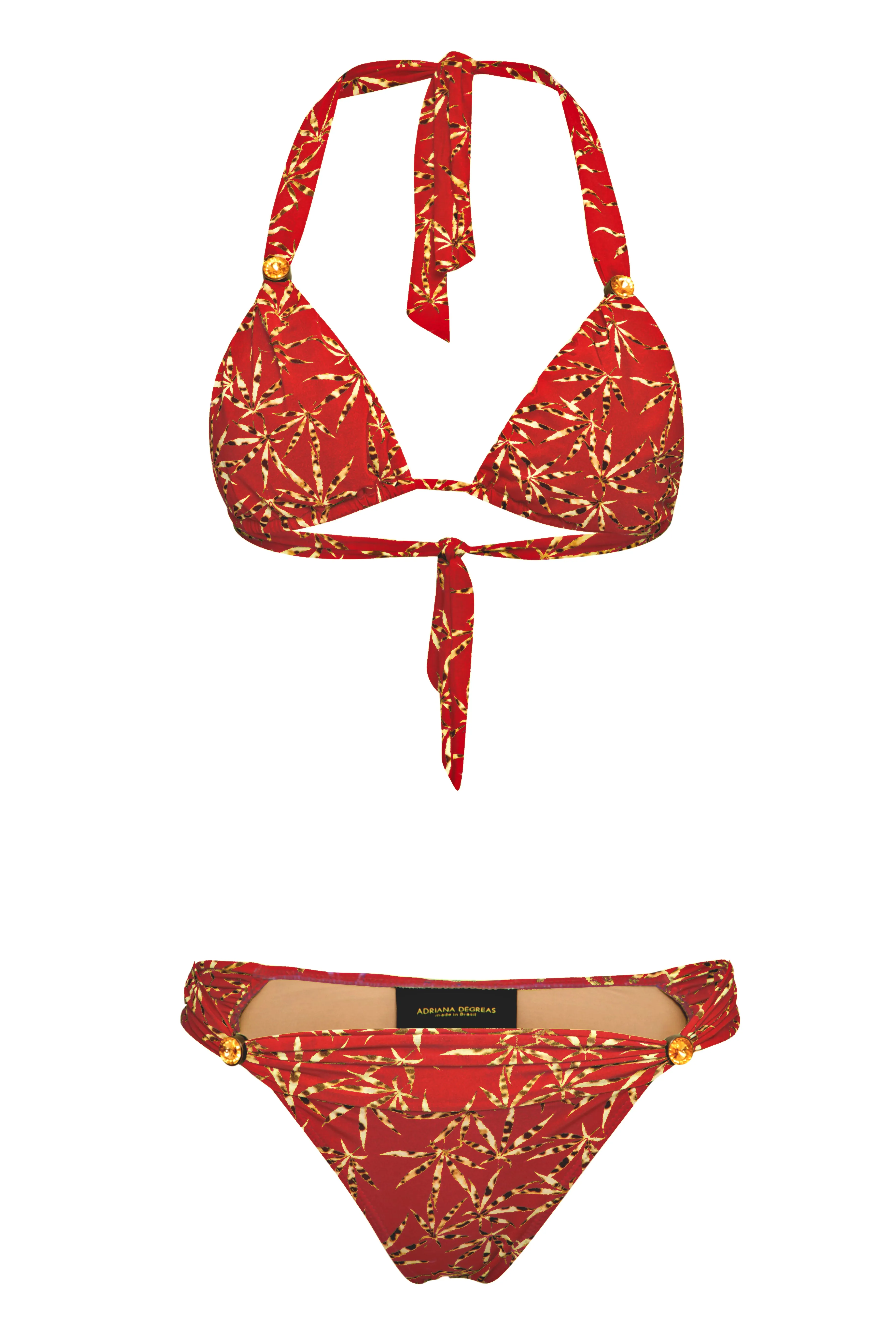 Hemp Leopard Print Long Triangle Bikini