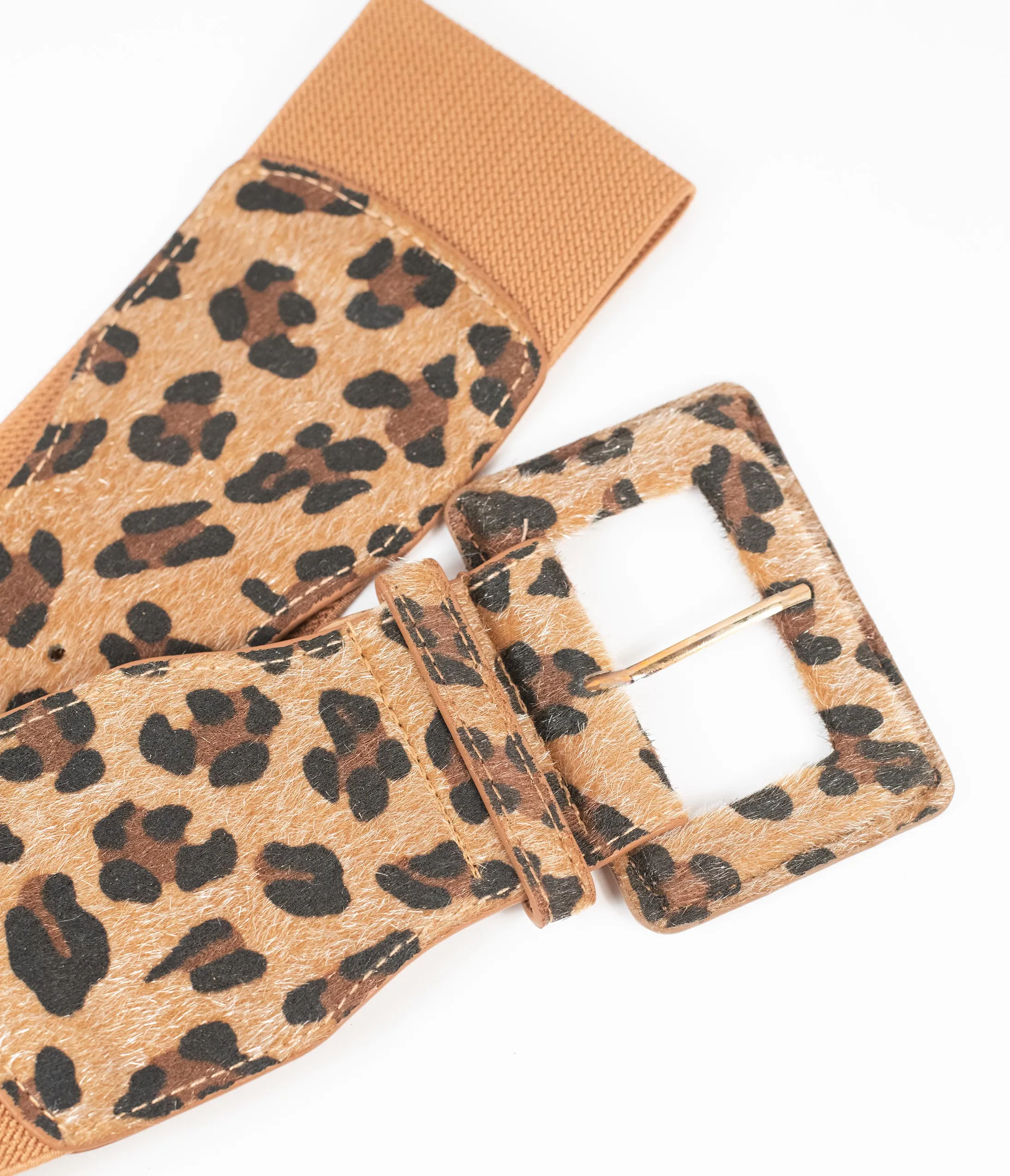 Leopard Print Textile Cinch Belt