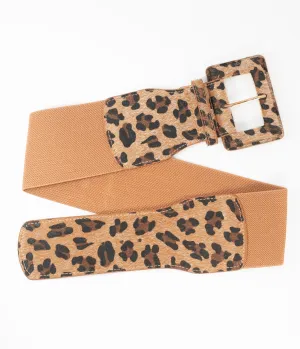 Leopard Print Textile Cinch Belt