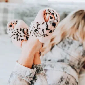 Let's Get Cozy Leopard Slippers - Pink