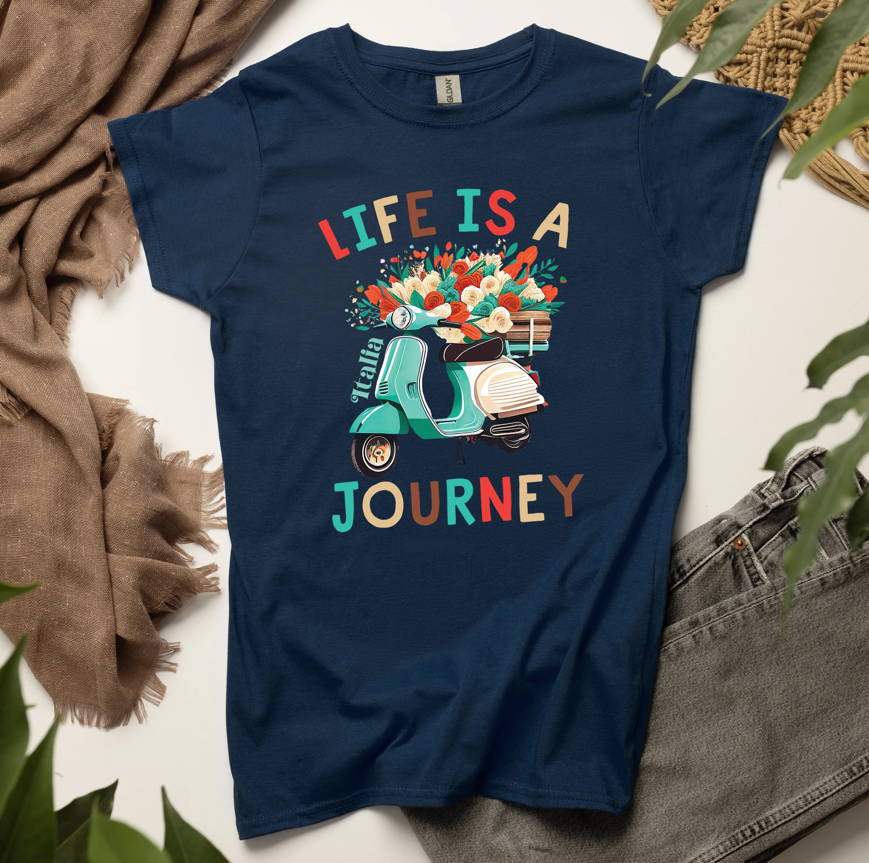 Life Is A Journey Italy Shirt | Italy Travel Gifts | Italy Vacation Shirt | Gift For Her | Women's Slim Fit Soft Style T-shirt