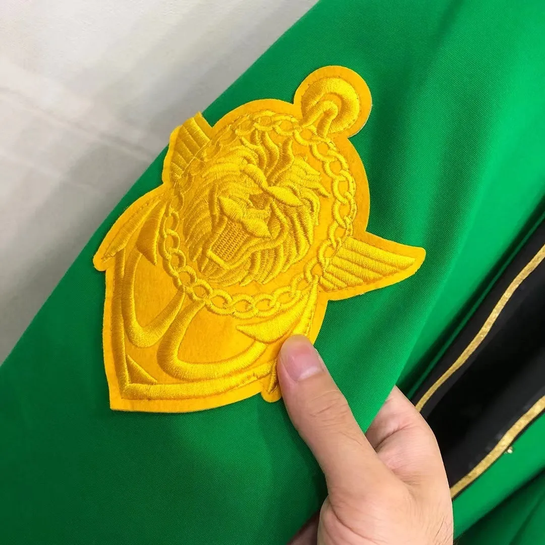 Lion Green Gold Button Blazer