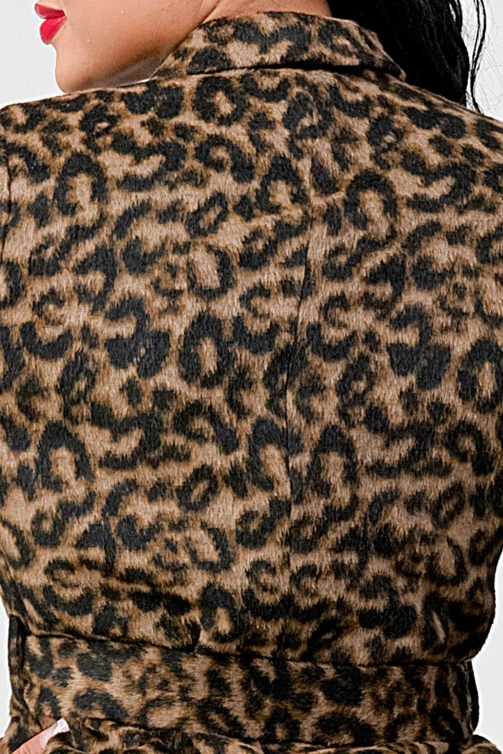 LUX LEOPARD BLAZER WIAST TIE BLAZER JACKET