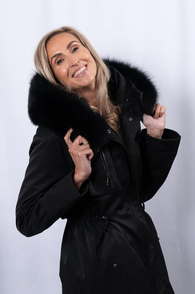 Luxe Mink Jacket with Fur Hood | DIANA