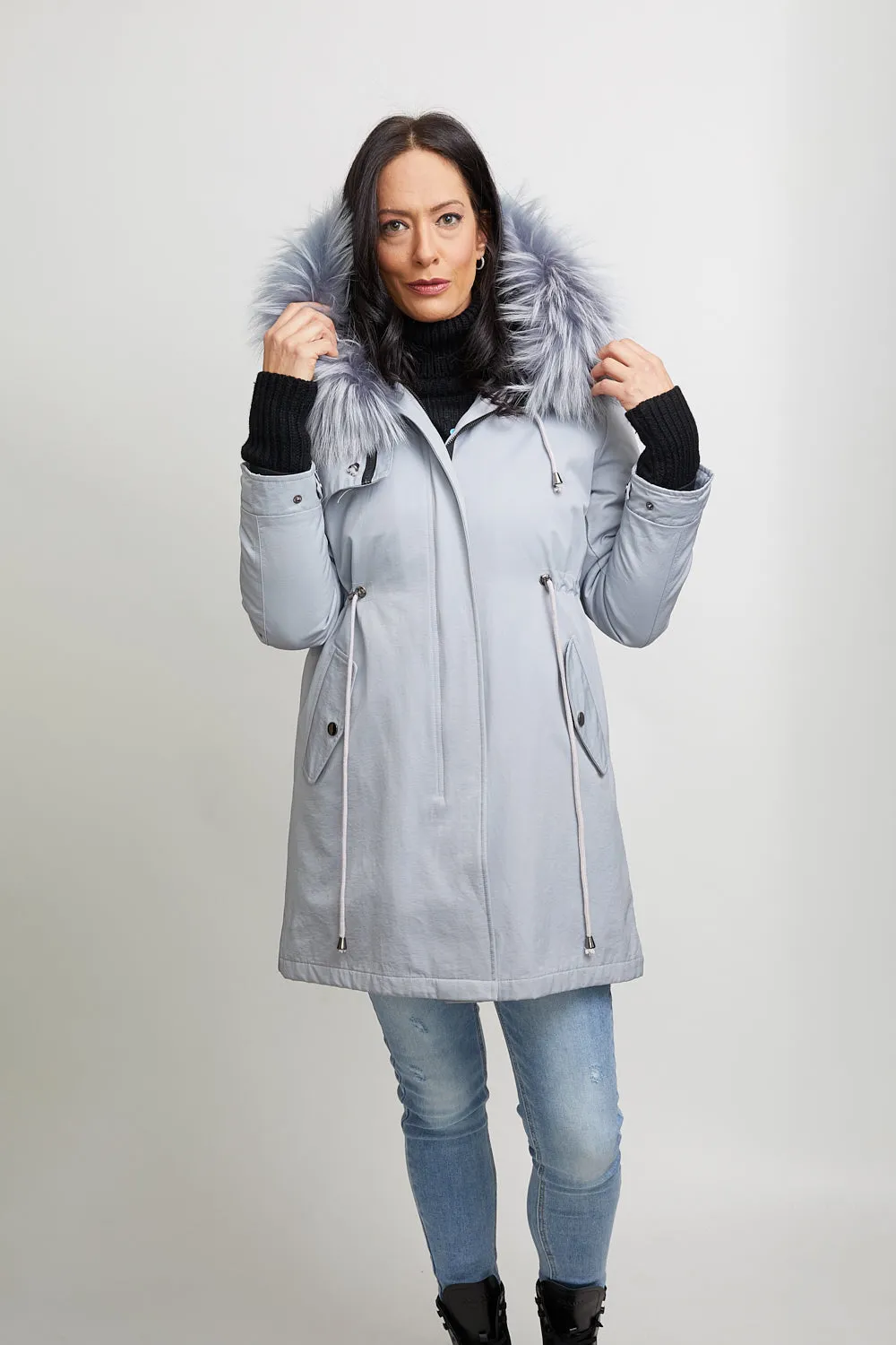 Luxe Mink Jacket with Fur Hood | DIANA