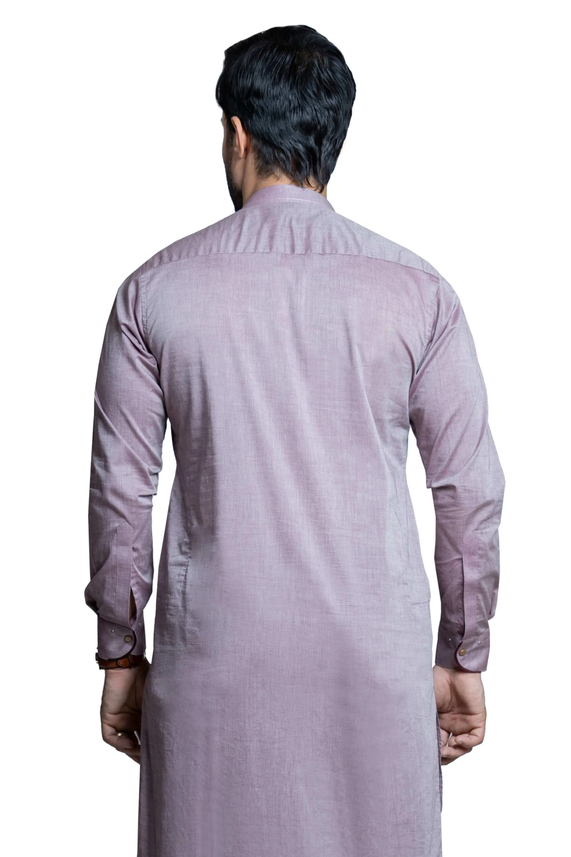 Mauve Chambray Kurta Pant Slim Fit