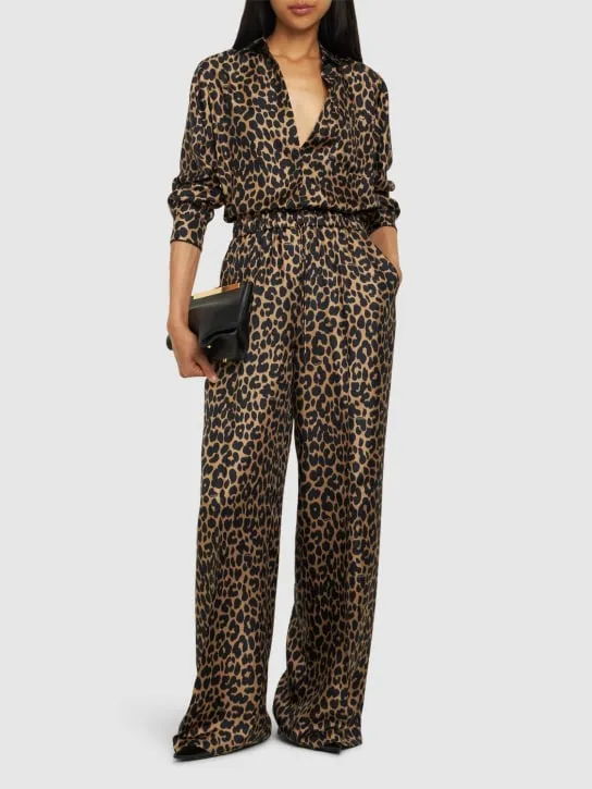 Max Mara   Ghinea silk wide leg pants 