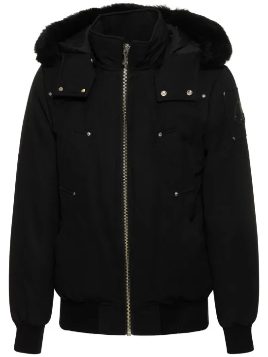 Moose Knuckles   Ballistic cotton down bomber w/ faux fur 