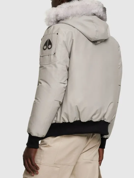 Moose Knuckles   Ballistic cotton down bomber w/ faux fur 